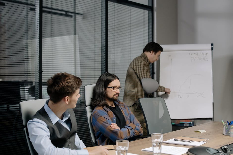 A group of professionals sitting in a meeting, discussing business strategies