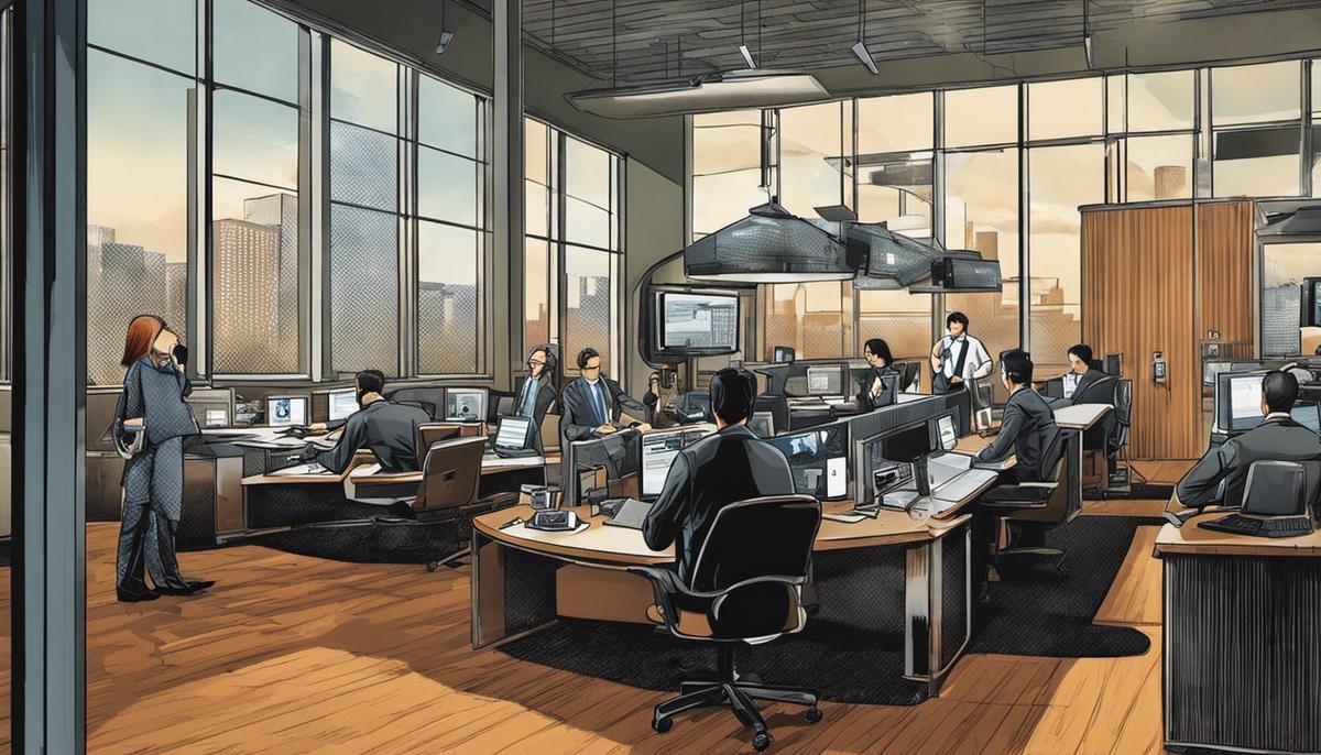 Illustration representing employee surveillance practices